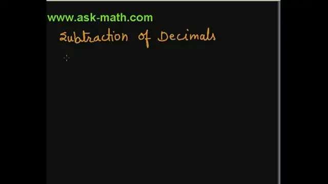 'Video thumbnail for Subtraction of decimals'