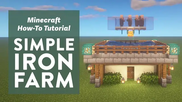 'Video thumbnail for How to Make a Cute Iron Farm (No Zombies) Easy Minecraft Tutorial'