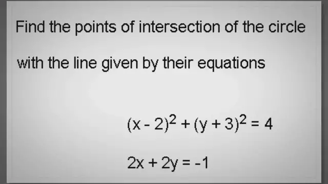 'Video thumbnail for Find the Point of Intersection of a Circle with a Line'