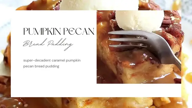 'Video thumbnail for Pumpkin Pecan Bread Pudding'