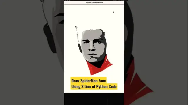 'Video thumbnail for Draw Spider Man Face using 3 line of python code #shorts #coding #programming'