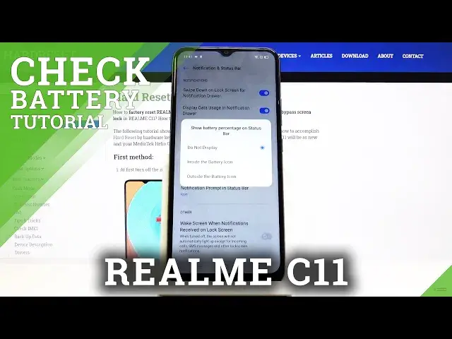 'Video thumbnail for How to Turn On Battery Percentage in REALME C11 - Show Battery Information'