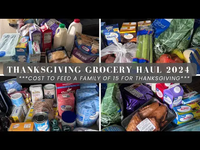 'Video thumbnail for HUGE THANKSGIVING GROCERY HAUL 2024: FAMILY OF 15 GROCERY HAUL'