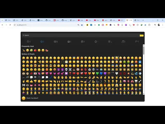 'Video thumbnail for React.js Project to Integrate Emoji Picker Window Using emoji-picker-react Library in JSX'