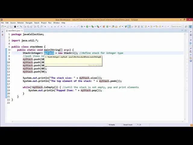 'Video thumbnail for Java Essentials - The stack class in java'