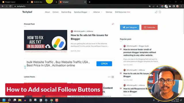 'Video thumbnail for How to Add Social Media Follow Widget on Blogger  (Using HTML & CSS)'
