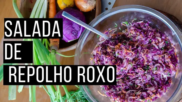 'Video thumbnail for Salada de repolho roxo com molho cremoso'