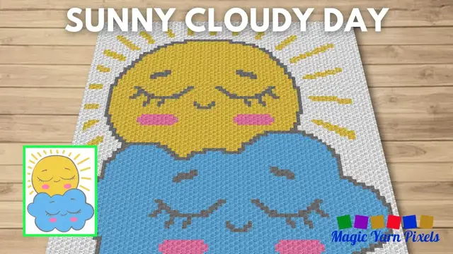 'Video thumbnail for FREE GRAPH Sunny Cloudy Day C2C & Tapestry Crochet Pattern | Magic Yarn Pixels'