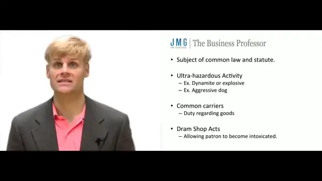 'Video thumbnail for Examples of Strict Liability Actions in Tort'