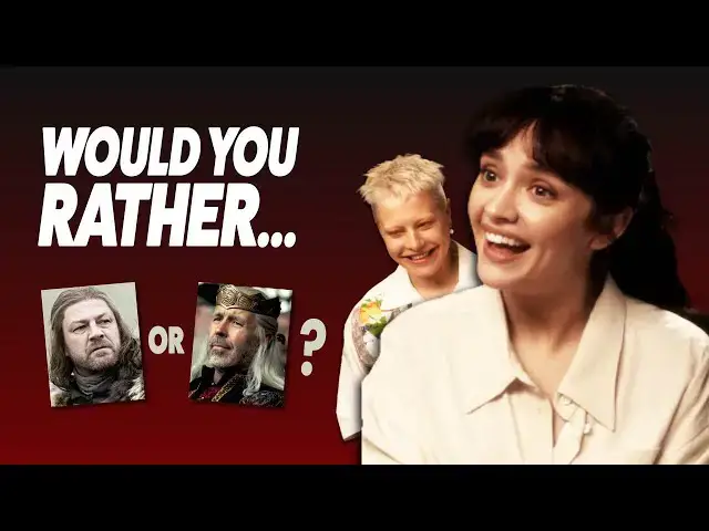 'Video thumbnail for "Imagine Mucking Out A Dragon" 😂 Olivia Cooke & Emma D'Arcy Play Would You Rather...'