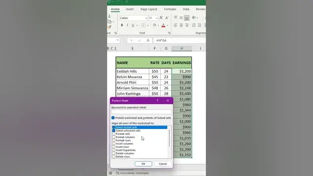 'Video thumbnail for Protect Excel Cells with Password  #microsoftexcel #exceltricks'