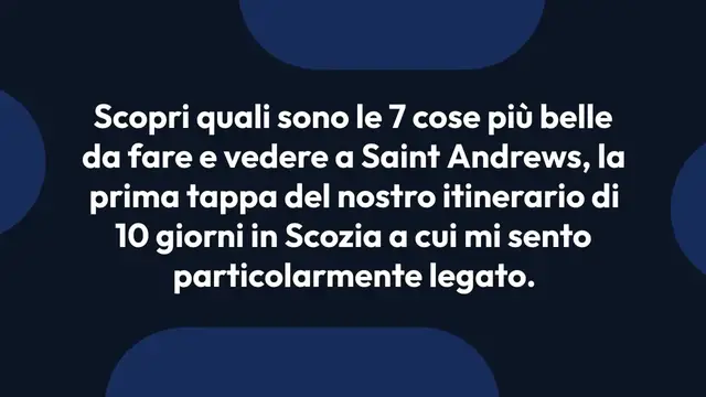 'Video thumbnail for 7 cose da fare a Saint Andrews'