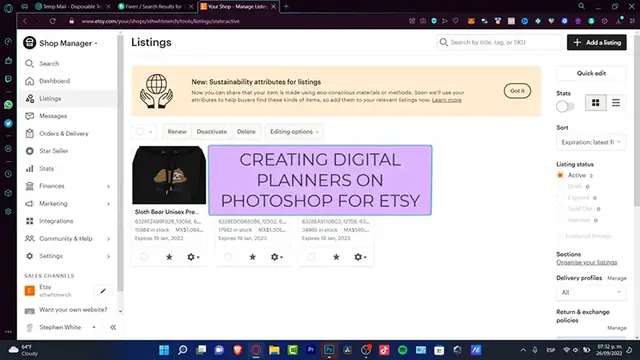 'Video thumbnail for How To Make a Digital Planner in Photoshop To Sell on Etsy (Step by Step)'
