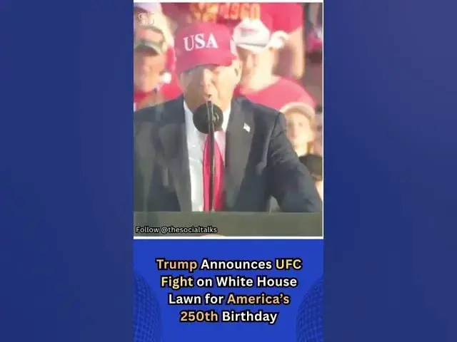 'Video thumbnail for Trump Announces UFC Fight on White House Lawn for America’s 250th Birthda'