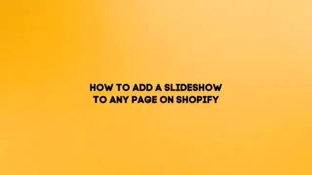 'Video thumbnail for How To Add Slideshow To Any Page on Shopify (2024) Full Guide'