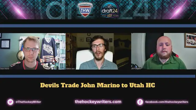 'Video thumbnail for NHL Trade Reaction - Devils Trade John Marino to the Utah Hockey Club'