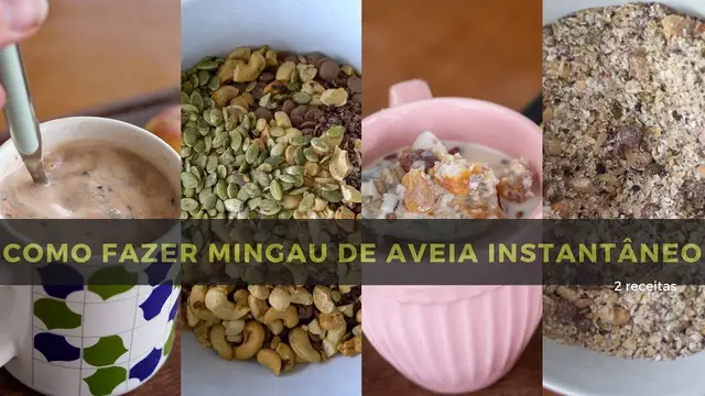 'Video thumbnail for COMO FAZER MINGAU DE AVEIA INSTANTANEO - CAFE DA MANHÃ COMPLETO EM 5 MINUTOS'