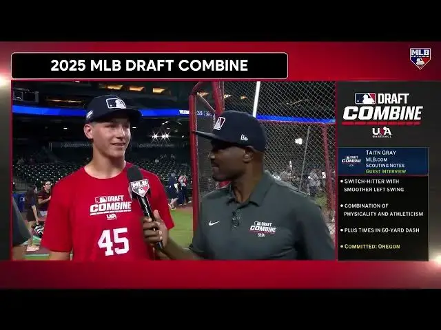 'Video thumbnail for Taitn Gray Talks About Switch-Hitting and High School Success At 2025 MLB Draft Combine!'