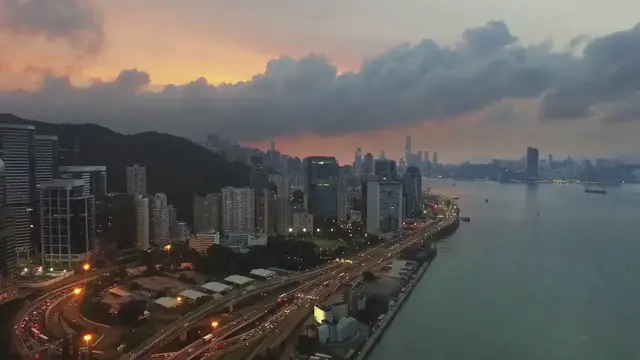 'Video thumbnail for International coastline at sunset - drone footage'