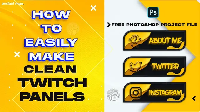 'Video thumbnail for How to make Clean Twitch Panels in photoshop like a pro. |Free Source File| Photoshop template.'