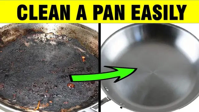 'Video thumbnail for How To Clean a Frying Pan with Burnt on Grease NATURALLY'