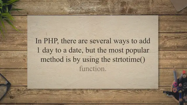 'Video thumbnail for How to add 1 day to a date using PHP'