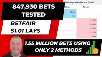 'Video thumbnail for Betfair Trading System - 1.55 million bets Tested in 11 week case study'