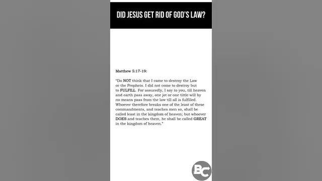 'Video thumbnail for Did Jesus get rid of God’s law?'