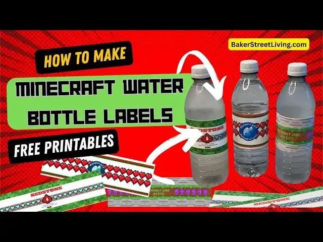 'Video thumbnail for Easy to Make Printable Minecraft Water Bottle Labels'