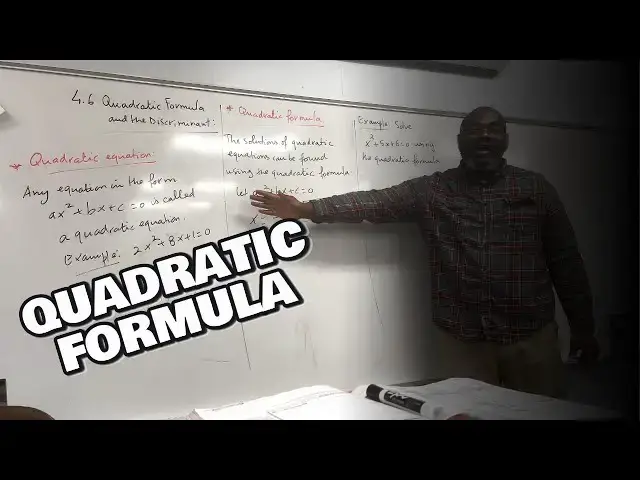 'Video thumbnail for The Quadratic Formula & The Discriminant'