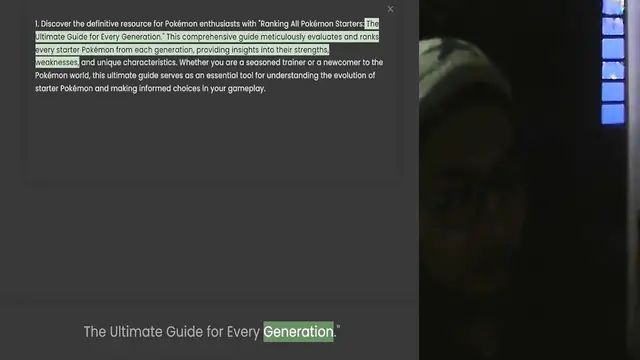 'Video thumbnail for 1. Discover the definitive resource for Pokémon enthusiasts with Ranking All Pokémon Starters The Ultimate Guide for Every Generation. This comprehensive guide meticulously evaluates and ranks every starter Pokémon from each generation, p'