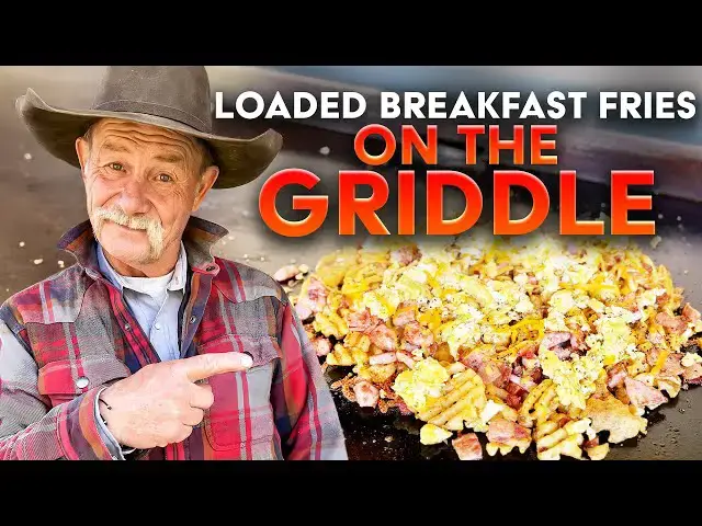 'Video thumbnail for Loaded Breakfast Fries on the Griddle | Bacon, Ham, Egg and Cheese!'