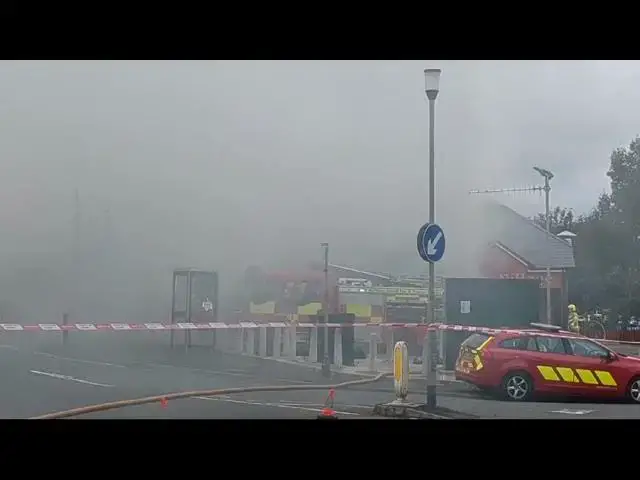 'Video thumbnail for Large fire destroys businesses in Armagh city'