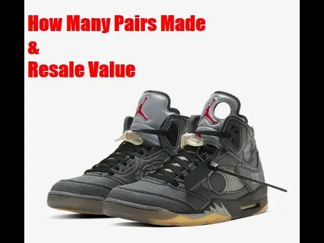 'Video thumbnail for Off White Air Jordan 5 CT8480-001 | How Many Pairs Made & Resale Value?'