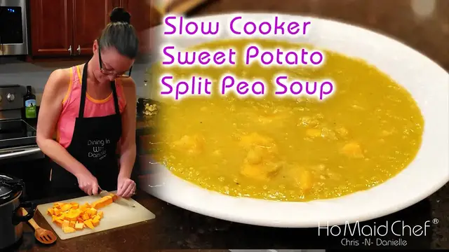 'Video thumbnail for Slow Cooker Sweet Potato Split Pea Soup | Dining In With Danielle'