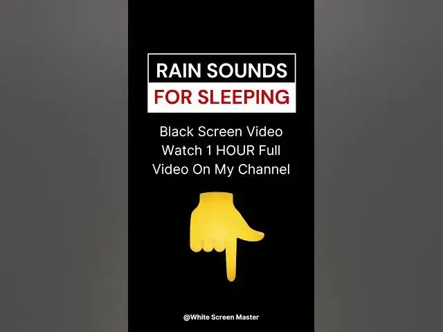 'Video thumbnail for Rain Sounds For Sleeping Black Screen video 10 Seconds (watch 1 hour rain sounds on my channel)'
