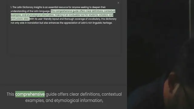 'Video thumbnail for 1. The Latin Dictionary Insights is an essential resource for anyone seeking to deepen their understanding of the Latin language. This comprehensive guide offers clear definitions, contextual examples, and etymological information, making'