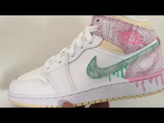'Video thumbnail for Quick Look At The Kids Air Jordan 1 Mid Paint Drip & Where To Buy'