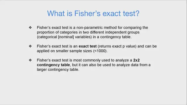 'Video thumbnail for Fisher’s exact test of independence in R'