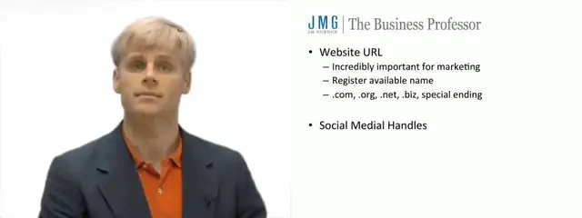 'Video thumbnail for Website URL and Social Media Handles'