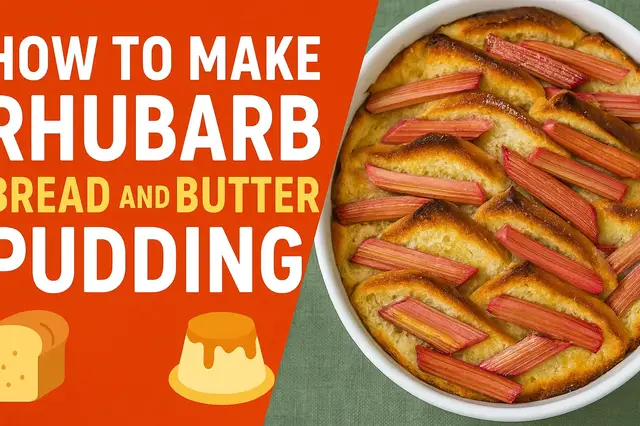 'Video thumbnail for 🍞 How to Make Rhubarb Bread and Butter Pudding | Delicious & Easy Recipe! 🍮'