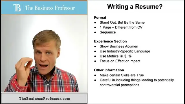 'Video thumbnail for Writing a Resume - What's Important?'