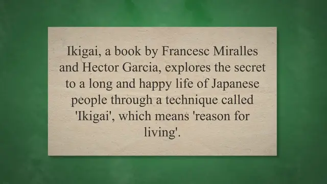 'Video thumbnail for Ikigai by Francesc Miralles and Hector Garcia'