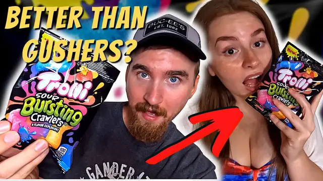 'Video thumbnail for Do They “Squirt” Better Than Gushers? | Trolli Sour Bursting Crawlers Review!'