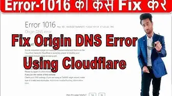 'Video thumbnail for Fix Error 1016 DNS Issue || Fix Origin DNS Error Using Cloudflare || Tech Today'