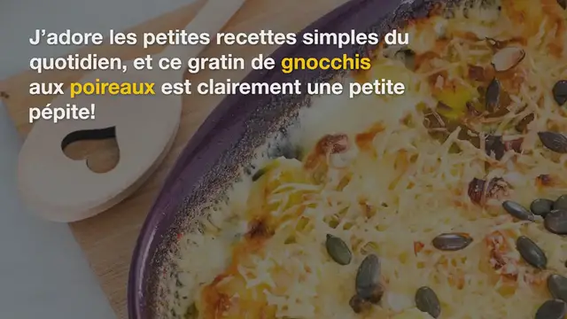 'Video thumbnail for Gratin de gnocchis aux poireaux'