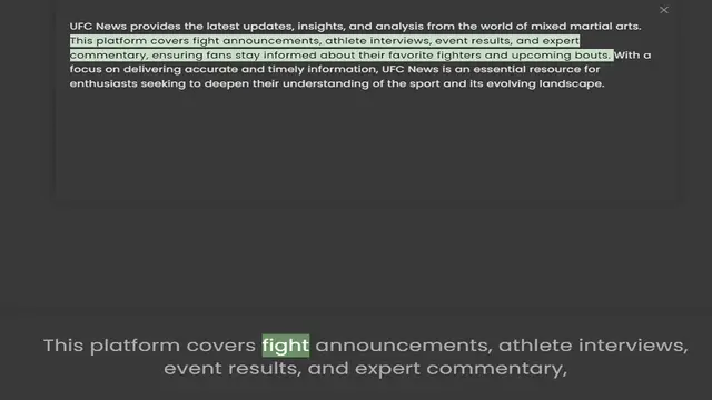 'Video thumbnail for UFC News provides the latest updates, insights, and analysis from the world of mixed martial arts. This platform covers fight announcements, athlete interviews, event results, and expert commentary, ensuring fans stay informed about their'