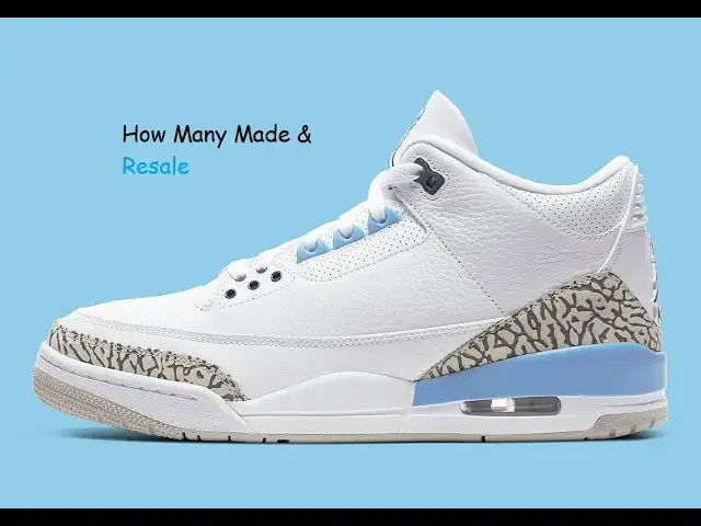 'Video thumbnail for Air Jordan 3 UNC  | Resale Value & How Many Pairs Possibly Made?'
