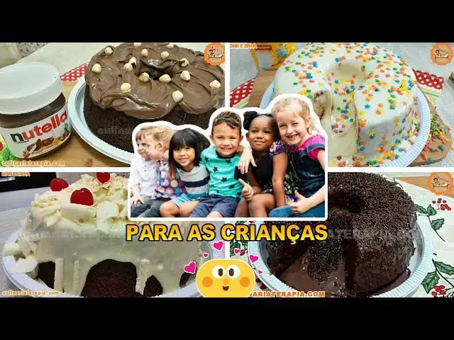 'Video thumbnail for 4 Receitas de Bolos Caseirinhos para Aniversário e Festas das Crianças'
