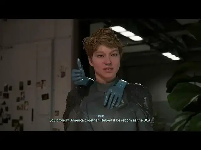 'Video thumbnail for Death Stranding 2 - Prologue: Fragile Offers Sam a Job | Lou Cutscene | APAS 4000 Drawbridge Chat'